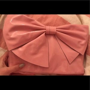Valentino Millennial Pink Patent Bow Clutch!